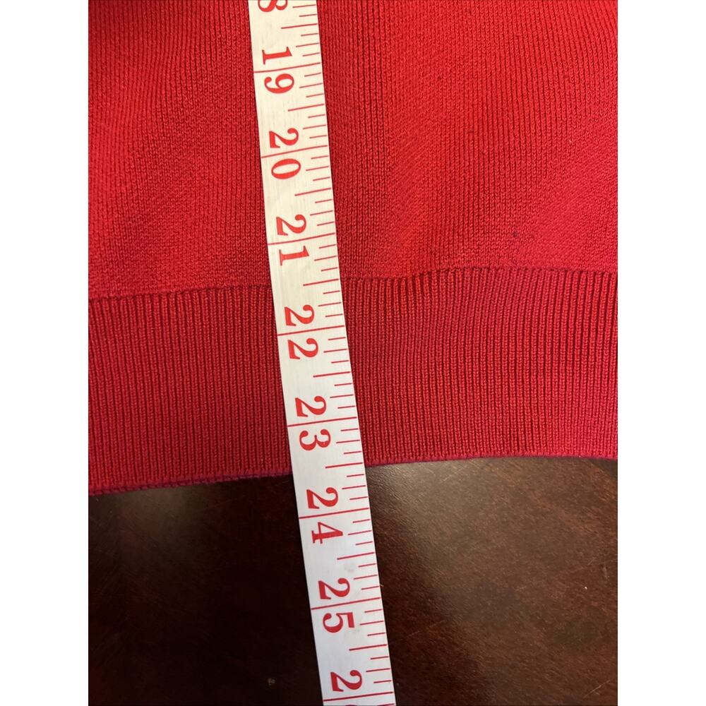 Guess Women’s Long Sleeve Red Logo Sweater Sz M Y2K Preppy Raised Logo EUC - Picture 5 of 8